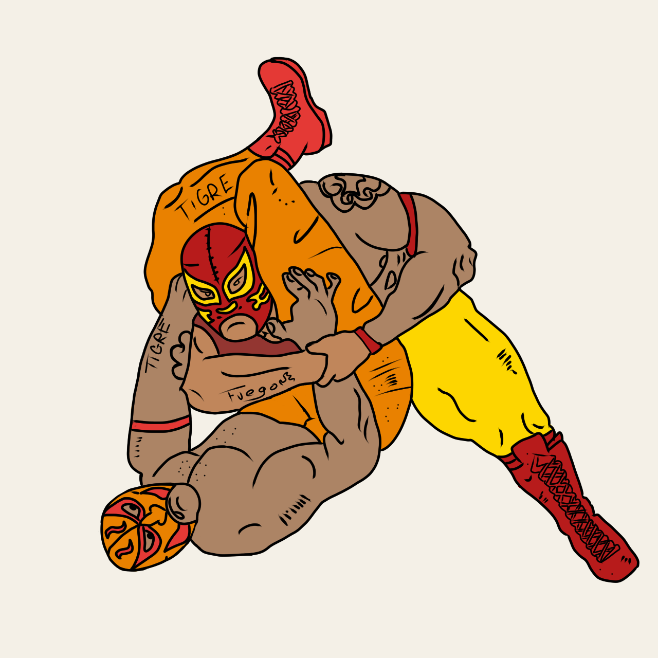 Luchador Arena fighter illustration